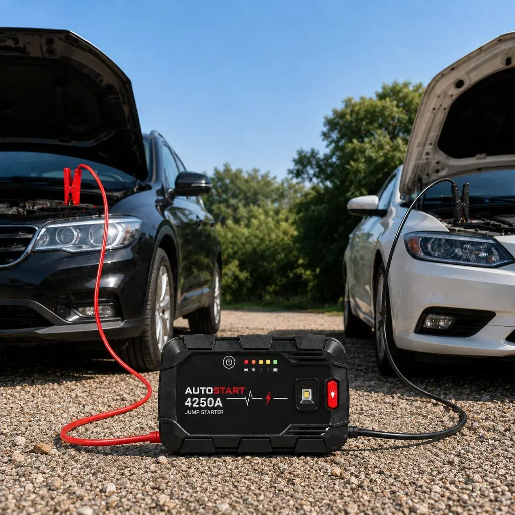 Autostart 4250A with long cables connecting two vehicles