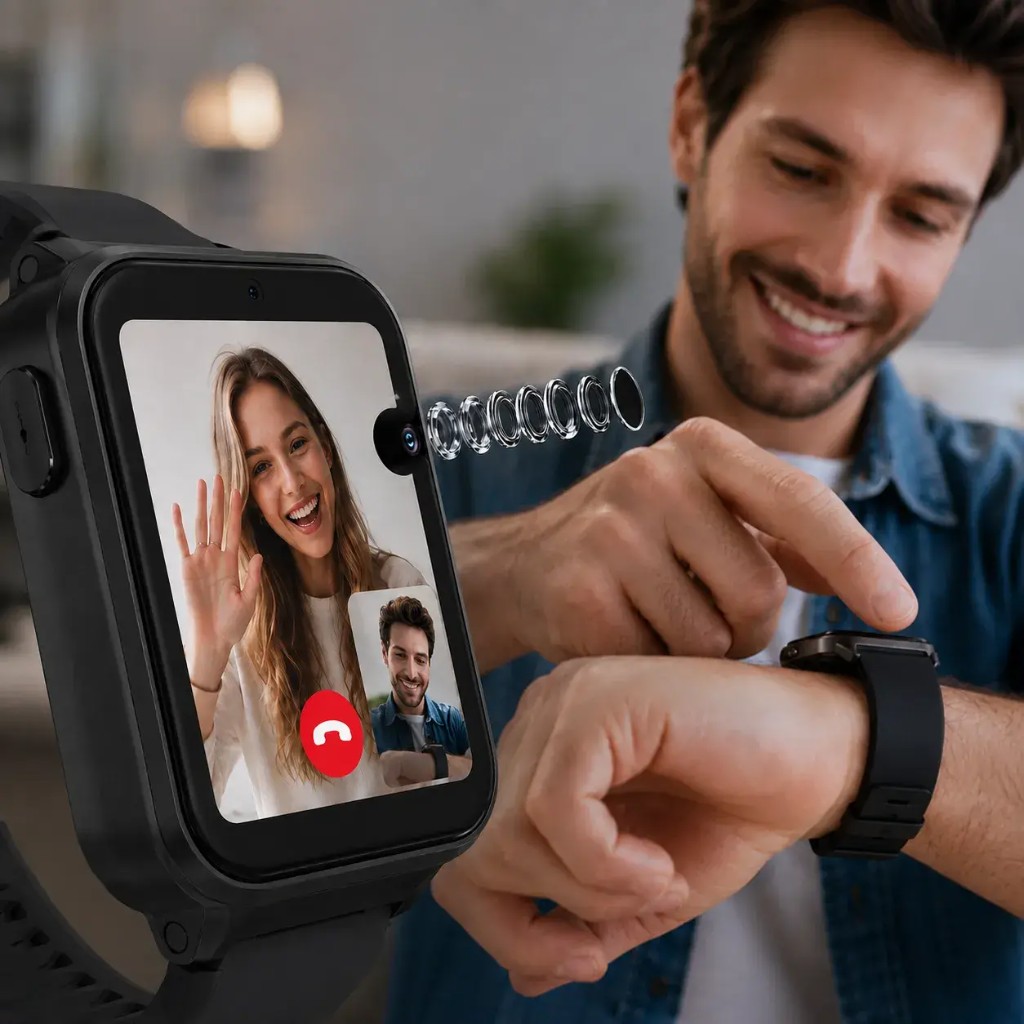 Videochiamata su Lunaro smartwatch con doppia fotocamera