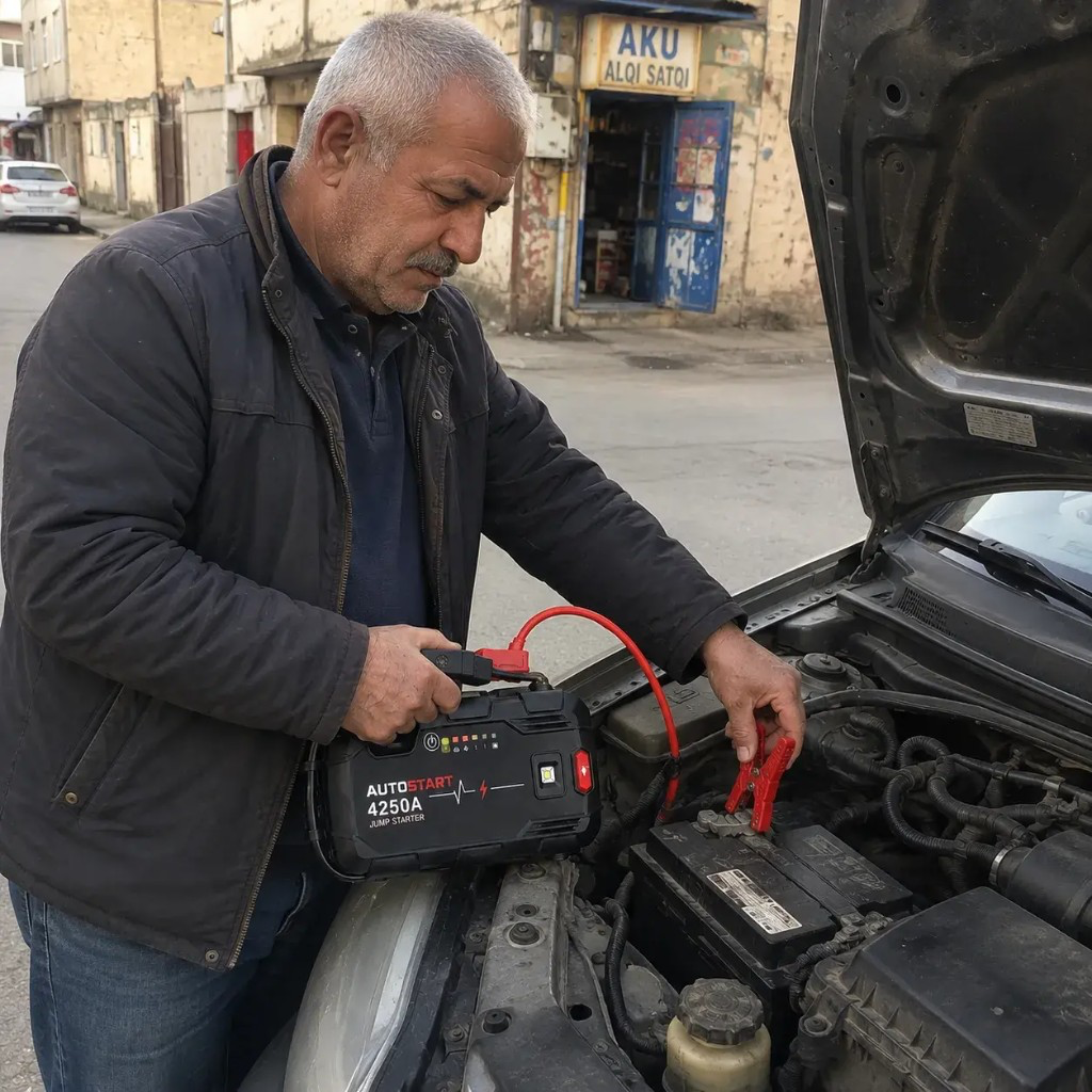 John Conti connecting Autostart 4250A to a car battery