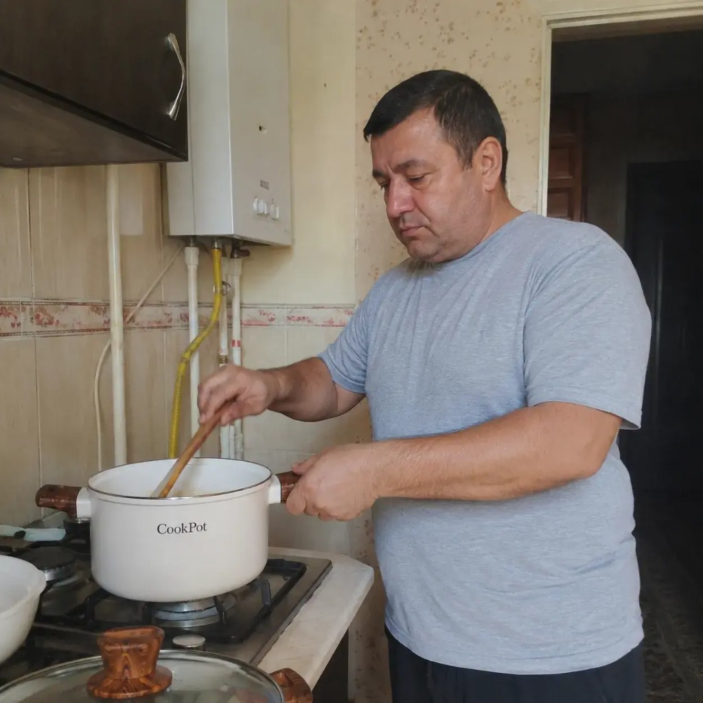 Klient gotujący w domu z garnkami CookPot