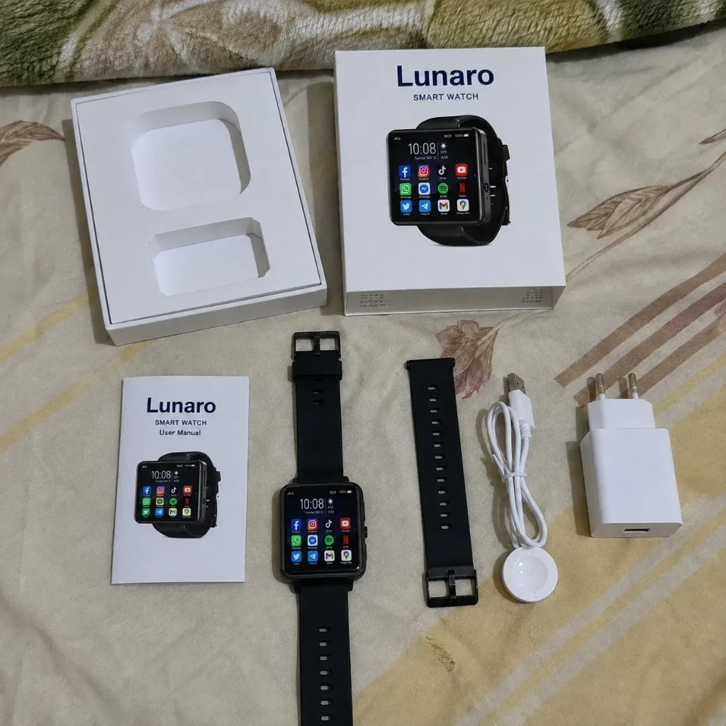 Kit completo Lunaro — orologio, scatola, manuale, cinturino e caricatore